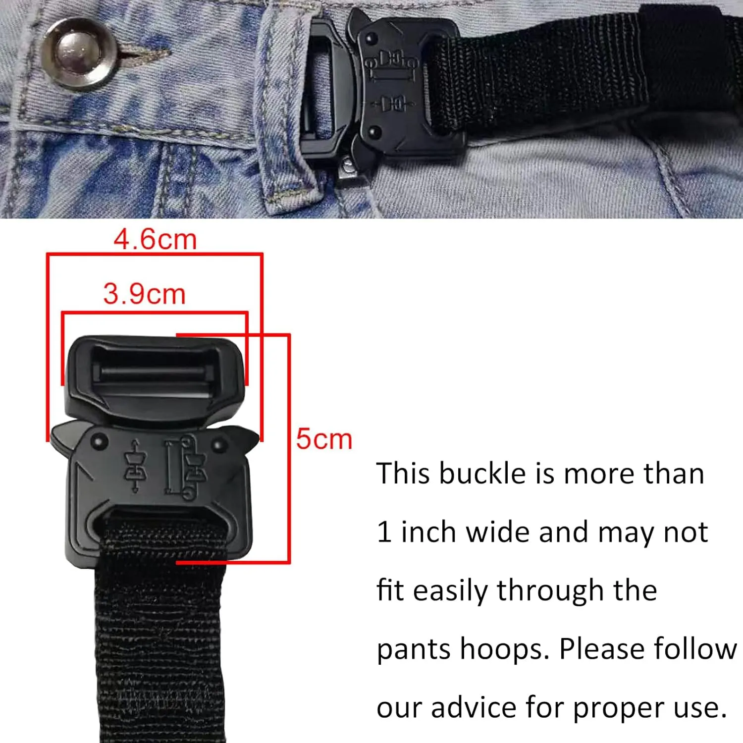1 inch Tactical Belt for Men, Military Nylon Web Work Belts, Quick Release Buckle Belts