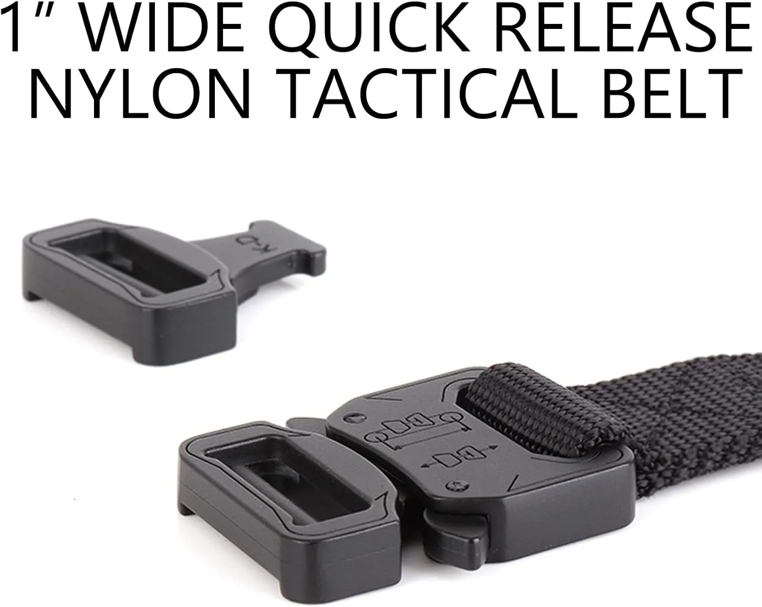 1 inch Tactical Belt for Men, Military Nylon Web Work Belts, Quick Release Buckle Belts