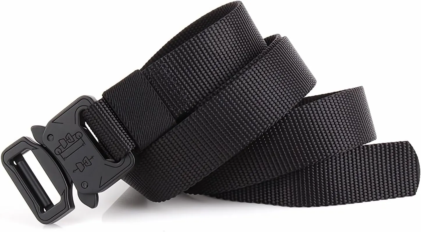 1 inch Tactical Belt for Men, Military Nylon Web Work Belts, Quick Release Buckle Belts