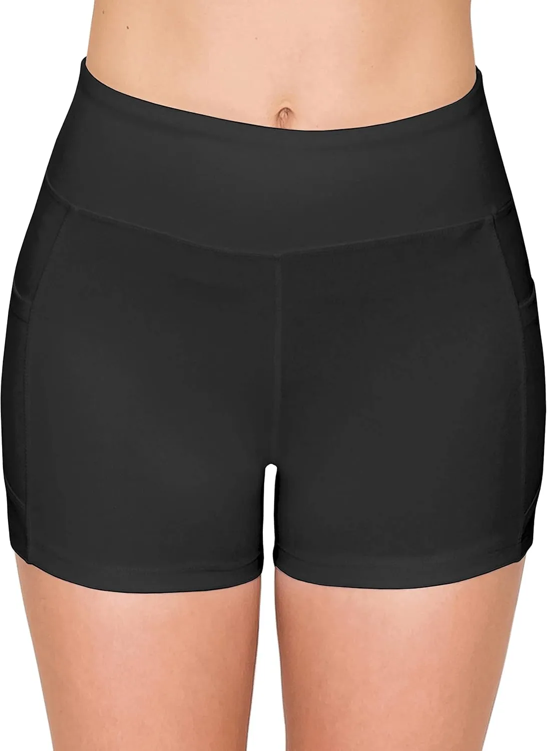 ALWAYS Women's Bike Shorts with Pockets - High Waist Compression Running Workout Athletic Yoga Shorts