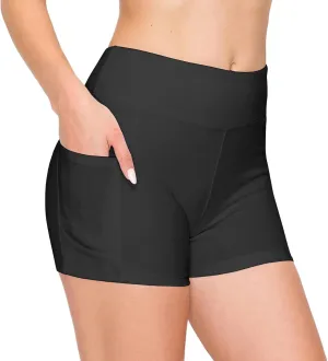 ALWAYS Women's Bike Shorts with Pockets - High Waist Compression Running Workout Athletic Yoga Shorts