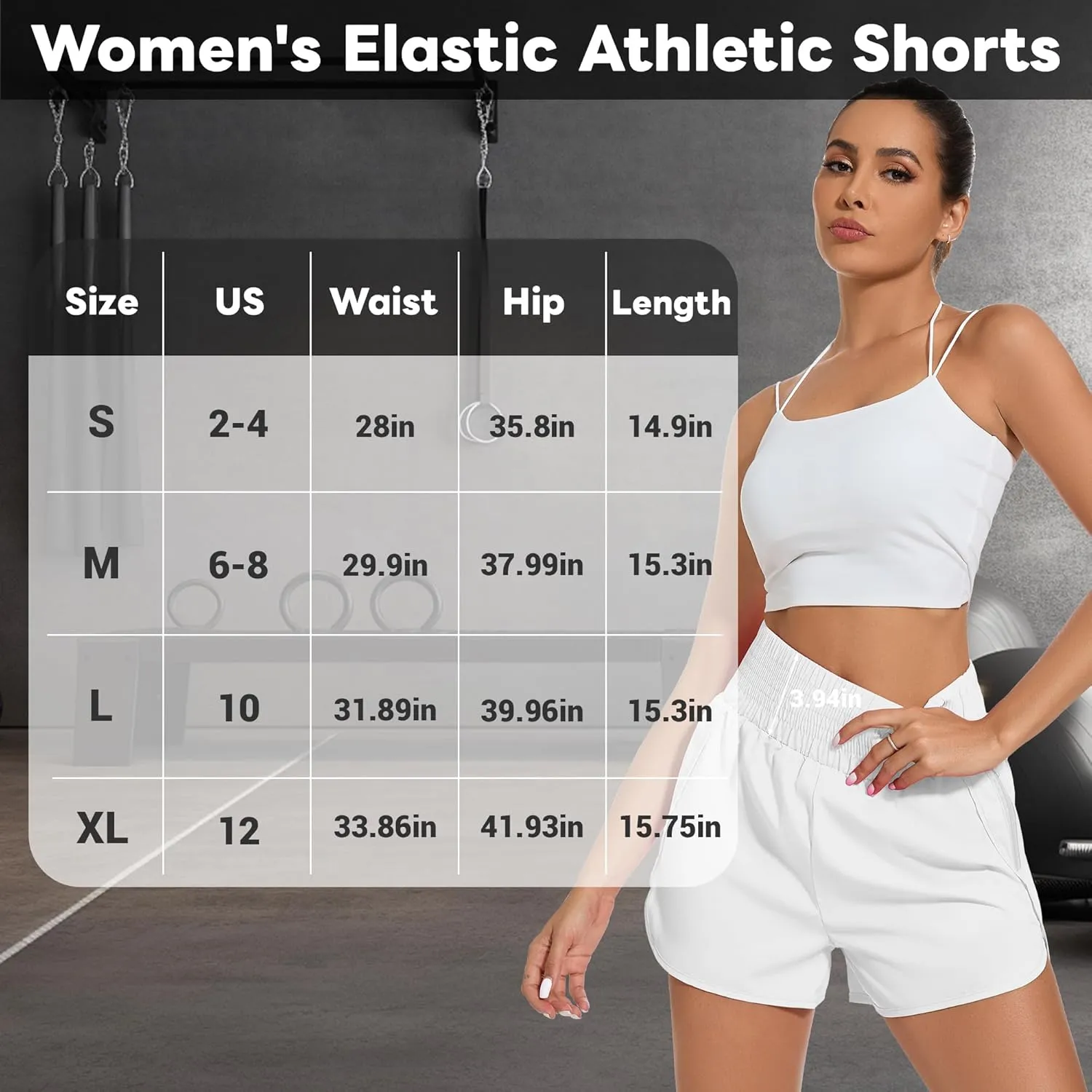Ammiko Women's Athletic Shorts High Waist Elastic Running Shorts Zipper Pocket Quick Dry Casual Workout Shorts Liner