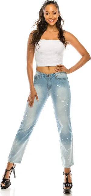 Aphrodite Boyfriend Jeans for Women - Relaxed fit Hand Sanding Stretch Fashion Distressed Ripped Denim Pants