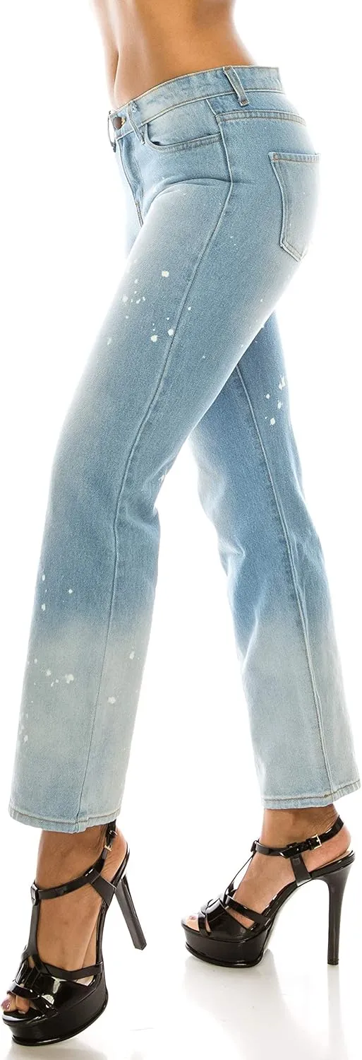 Aphrodite Boyfriend Jeans for Women - Relaxed fit Hand Sanding Stretch Fashion Distressed Ripped Denim Pants