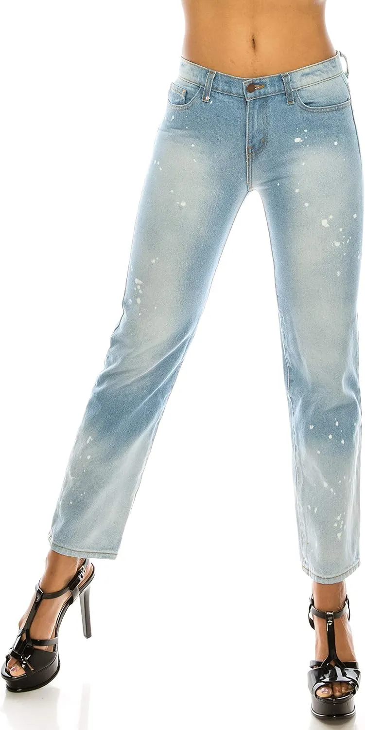 Aphrodite Boyfriend Jeans for Women - Relaxed fit Hand Sanding Stretch Fashion Distressed Ripped Denim Pants