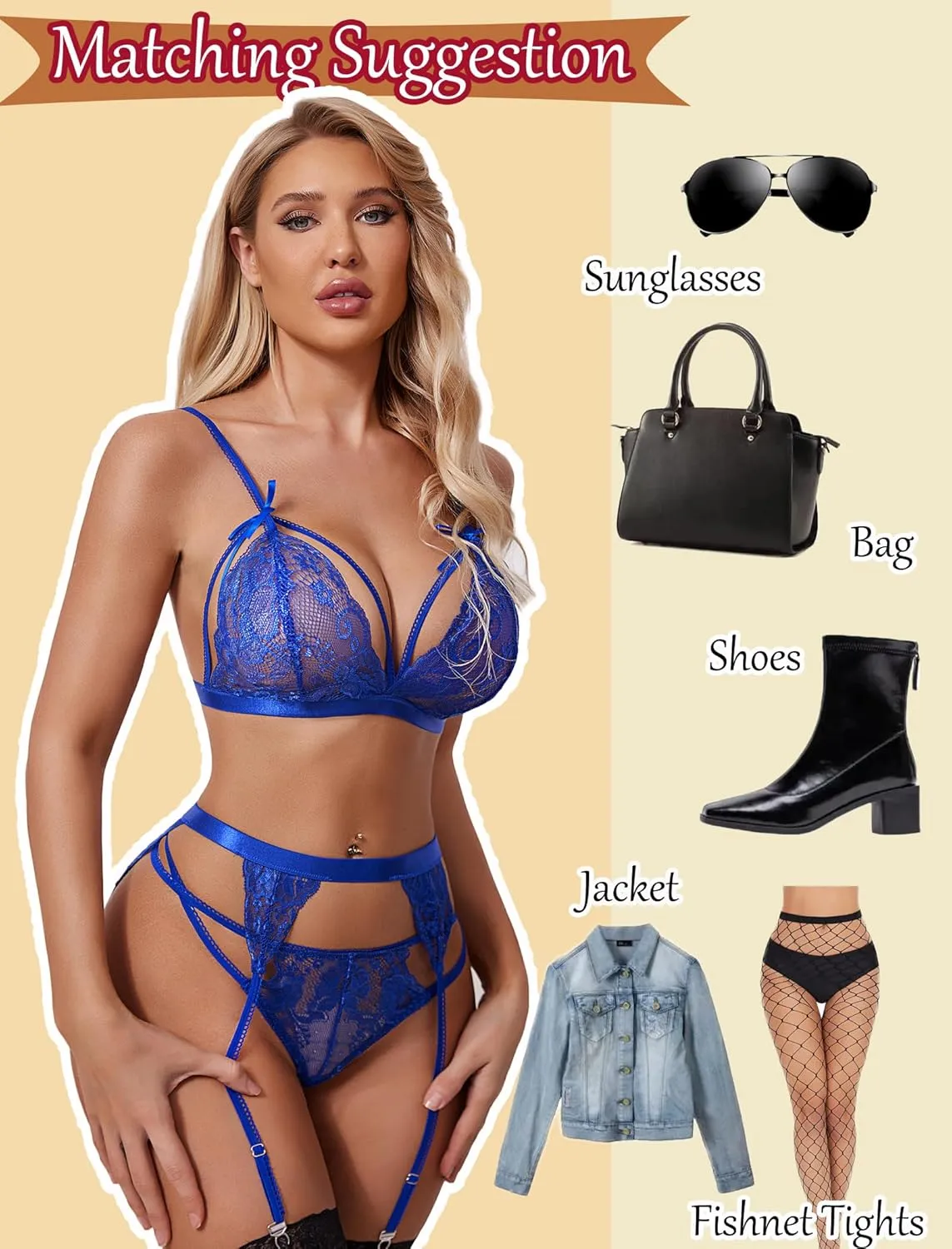 Avidlove Women Lingerie Set Lace Teddy Strap Babydoll Bodysuit with Garter Belts