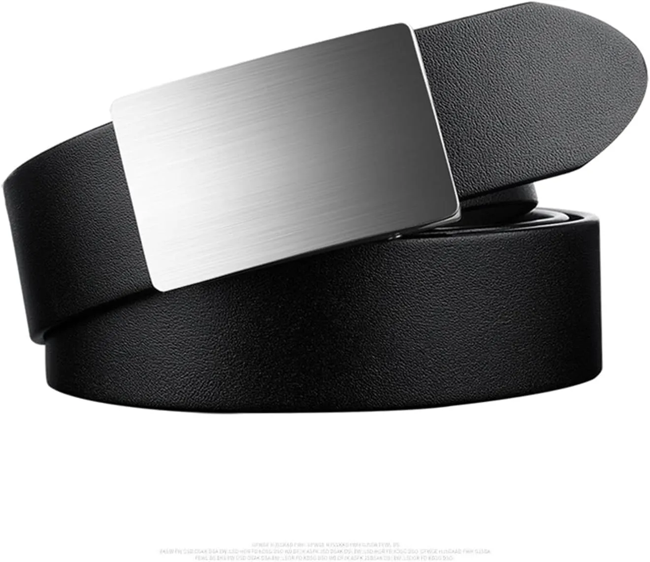 Belts for Men,Men's Real Leather Ratchet Dress Casual Belt, Stainless Steel Buckle, Elegant Gift Box,Black,110CM/43.3''