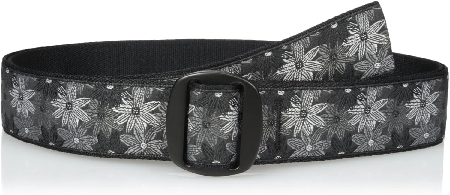 Bison Designs Women's Manzo Belt with Anodized Aluminum Buckle, Flower, Small/34-Inch