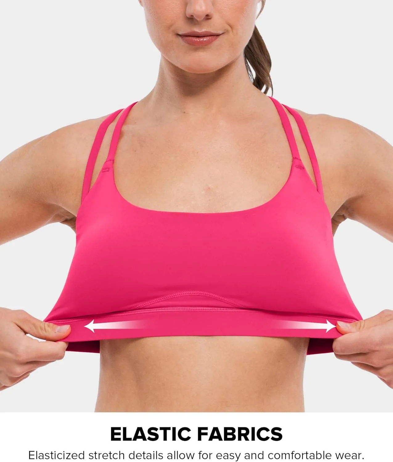 BRXL Strappy Sports Bras for Women High Support Criss-Cross Back Padded Sports Bra with Removable Cups