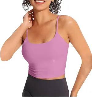 Camisole Top for Women with Bulit in Removable Bra Summer Spaghetti Strap Tanks Womens Workout Yoga Basic Cami Vest