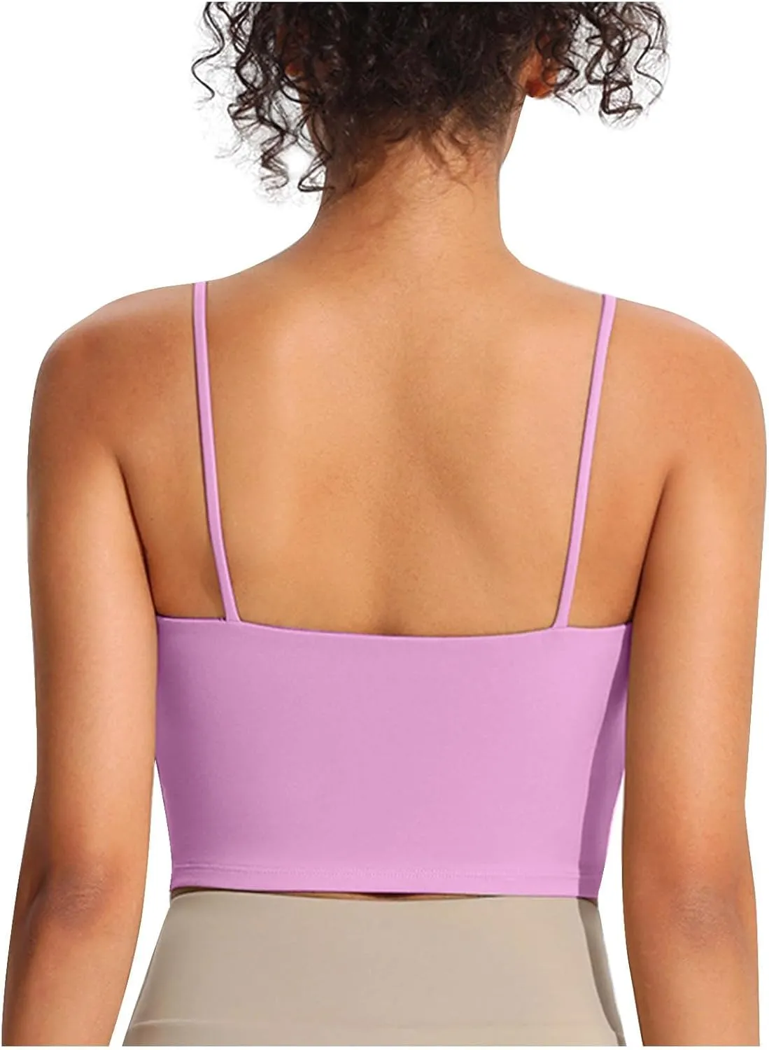 Camisole Top for Women with Bulit in Removable Bra Summer Spaghetti Strap Tanks Womens Workout Yoga Basic Cami Vest