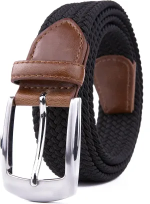 Canvas Elastic Fabric Woven Stretch Braided Belts for Men Women Junior with Multicolored/Full Sizes