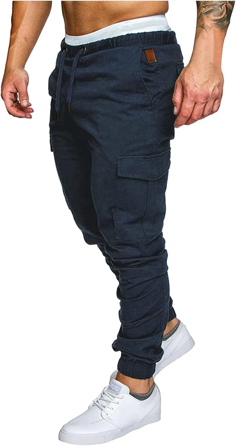 Cargo Pants for Men Big and Tall Grey Pants Slim Fit Pants Mens Sweat Pants Cargo Pants for Men Solid Casual Multiple
