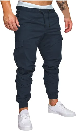 Cargo Pants for Men Big and Tall Grey Pants Slim Fit Pants Mens Sweat Pants Cargo Pants for Men Solid Casual Multiple