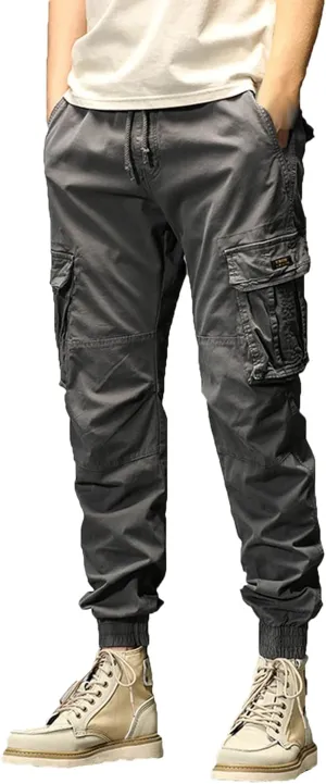 Cargo Pants for Men Joggers Pants Tactical Trousers with 6 Pockets Sports Hiking Work Pants Men's Hip Hop Harem Pants
