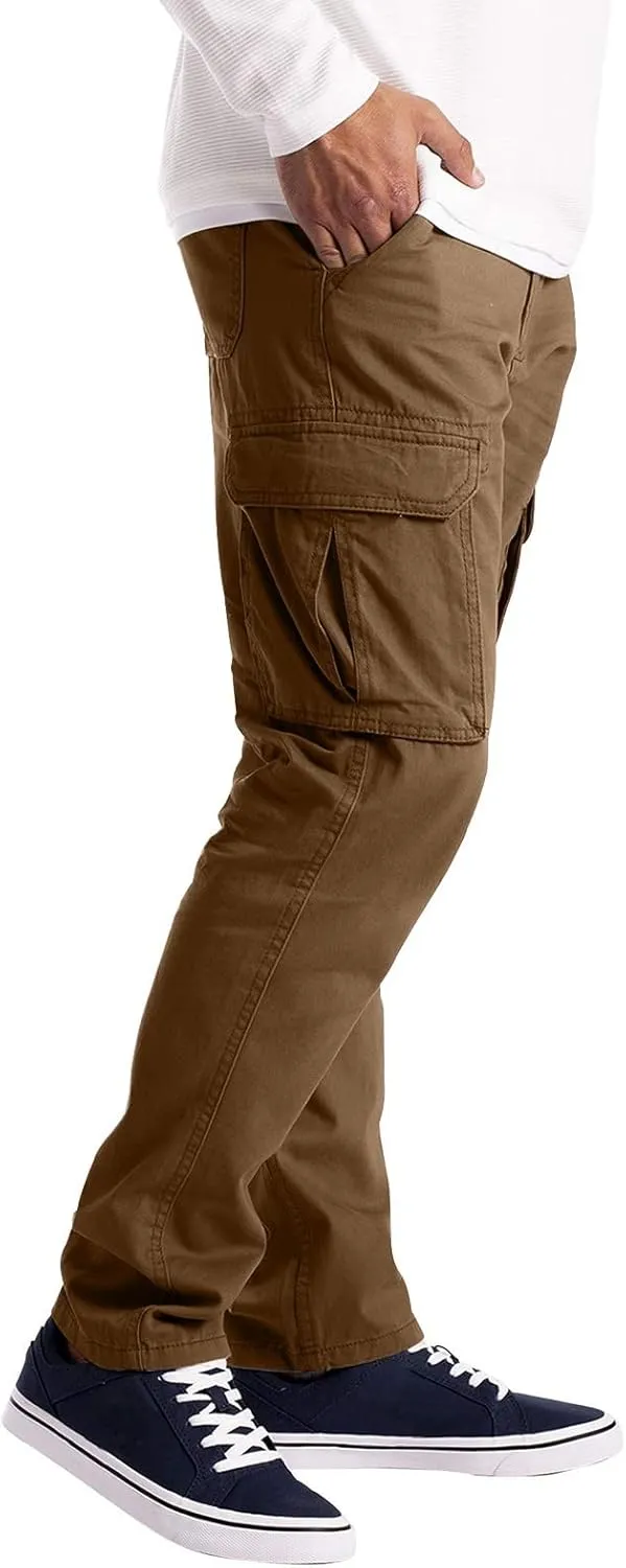 Cargo Pants for Men Relaxed Fit Pants Mens Cargo Sweatpants Heavyweight Fleece Jogger Pants Drawstring Sports Workout