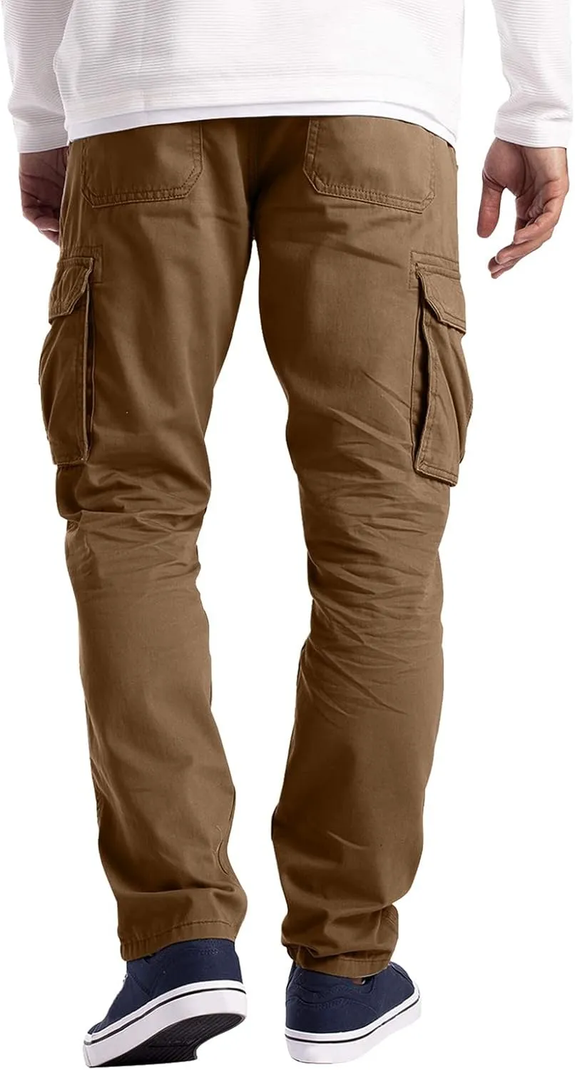 Cargo Pants for Men Relaxed Fit Pants Mens Cargo Sweatpants Heavyweight Fleece Jogger Pants Drawstring Sports Workout