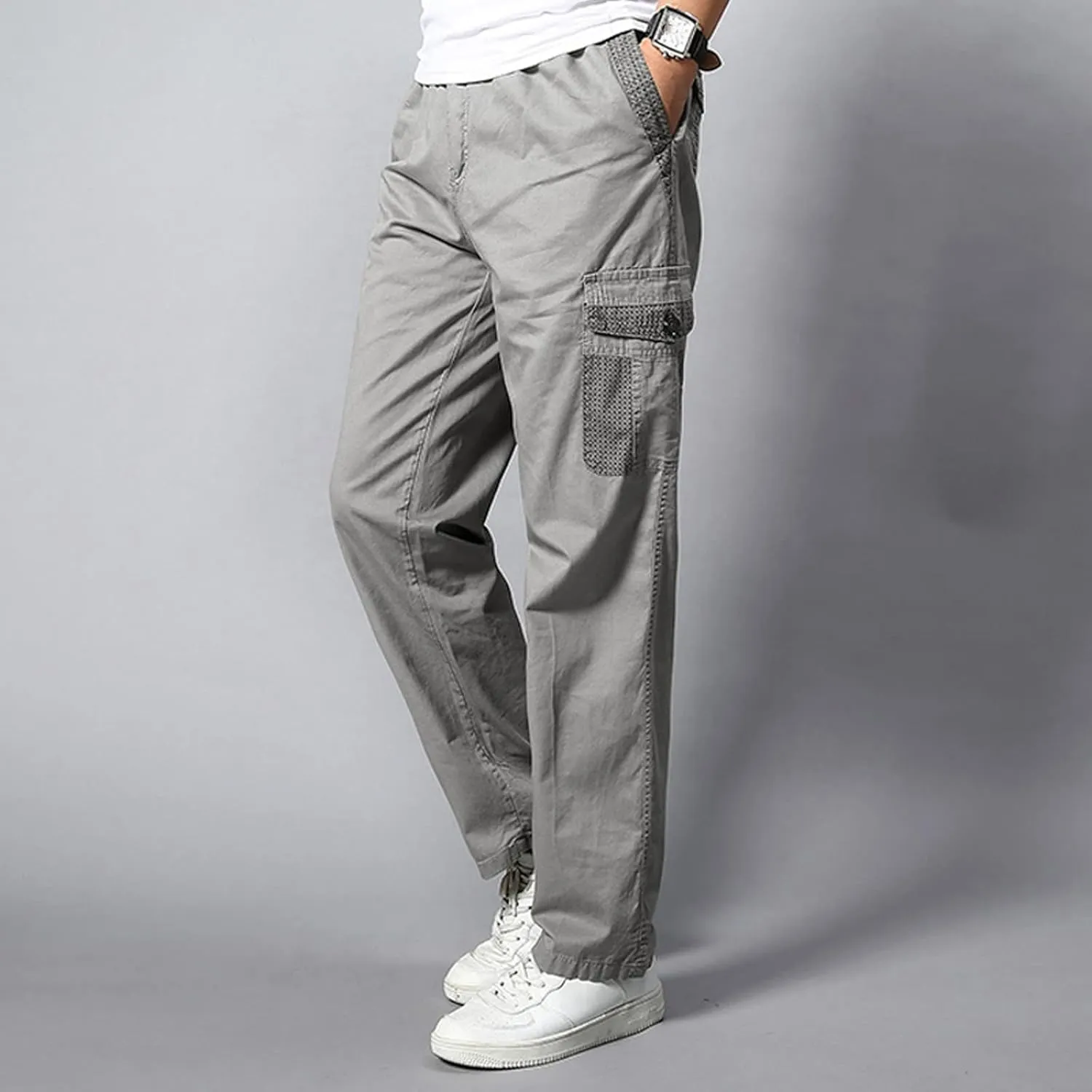 Cargo Pants for Men Relaxed Fit Pants Slim Fit Active Drawstring Bottom Sports Outdoor Recreation Athletic Sweatpants