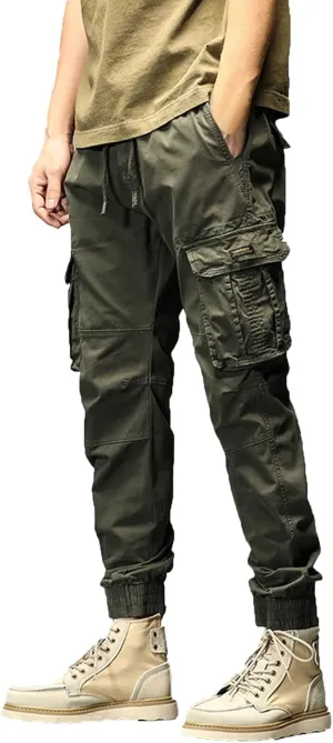Cargo Sweatpants for Men Big and Tall Drawstring Elastic Waist Letter Graphic Street Cargo Pants Casual Joggers Pants