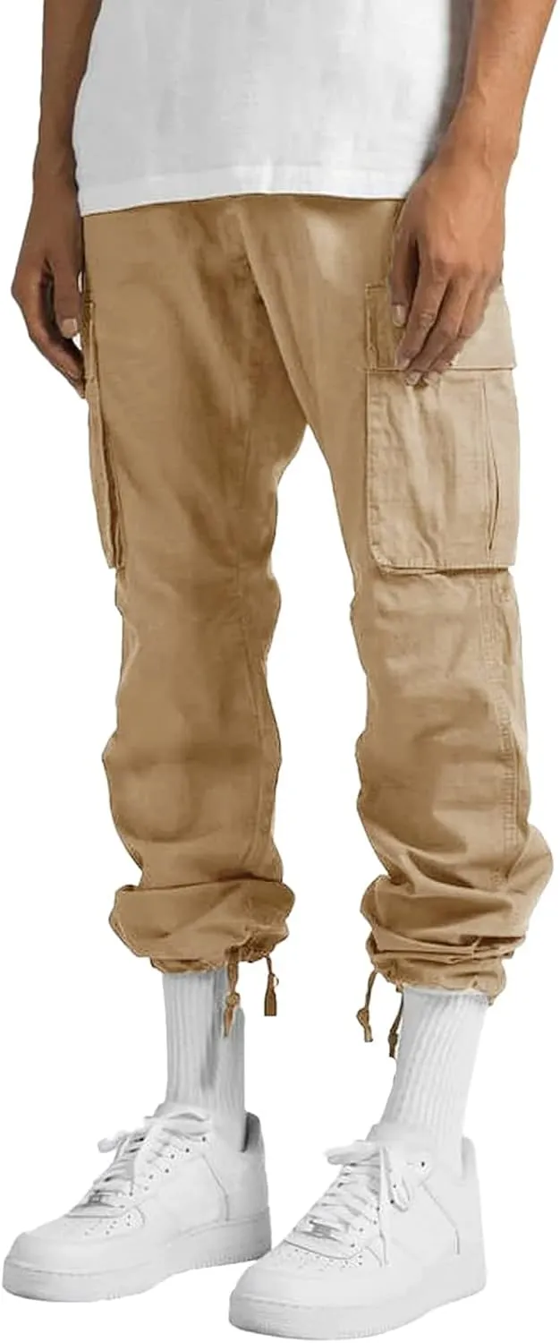 Cargo Sweatpants for Men Big and Tall Pants for Running Sweatpants Hiking Mens Sweatpants Casual Cotton Chinos Cargo
