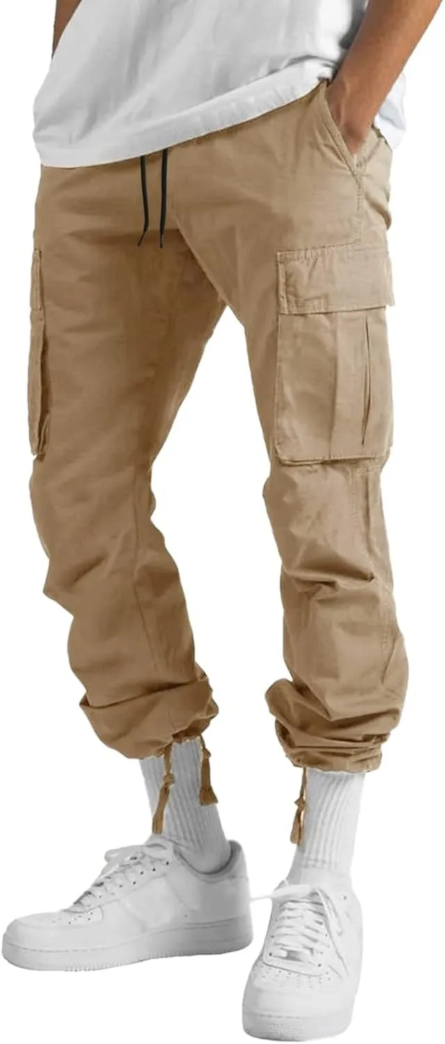 Cargo Sweatpants for Men Big and Tall Pants for Running Sweatpants Hiking Mens Sweatpants Casual Cotton Chinos Cargo