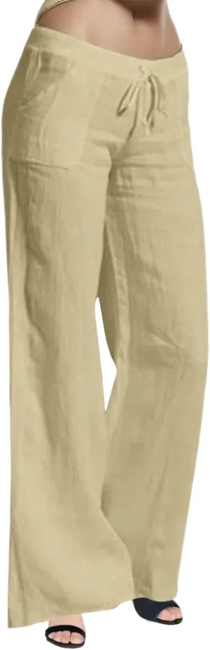 Casual Elastic Leg Drawstring Waist Pants Solid Long Women Wide Pants Loose Fitting Pants for Women Casual