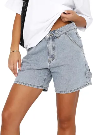 CHARTOU Women High Waisted Jean Shorts Summer Baggy Y2k Wide Leg Cargo Denim Shorts