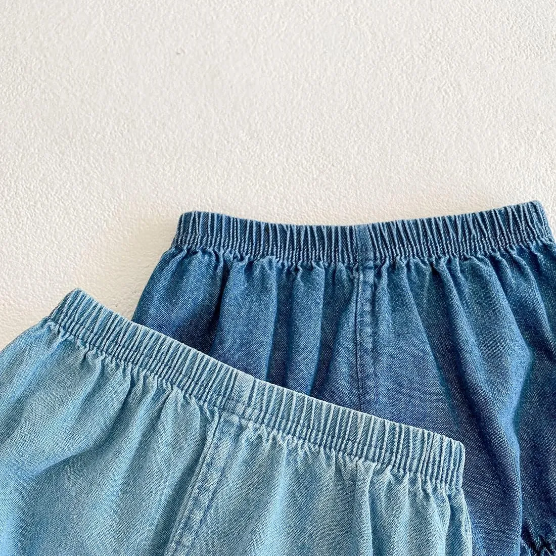 Colorful Childhood Toddler Denim Bloomers Shorts Baby Girls Boys Loose Harem Shorts 2pcs