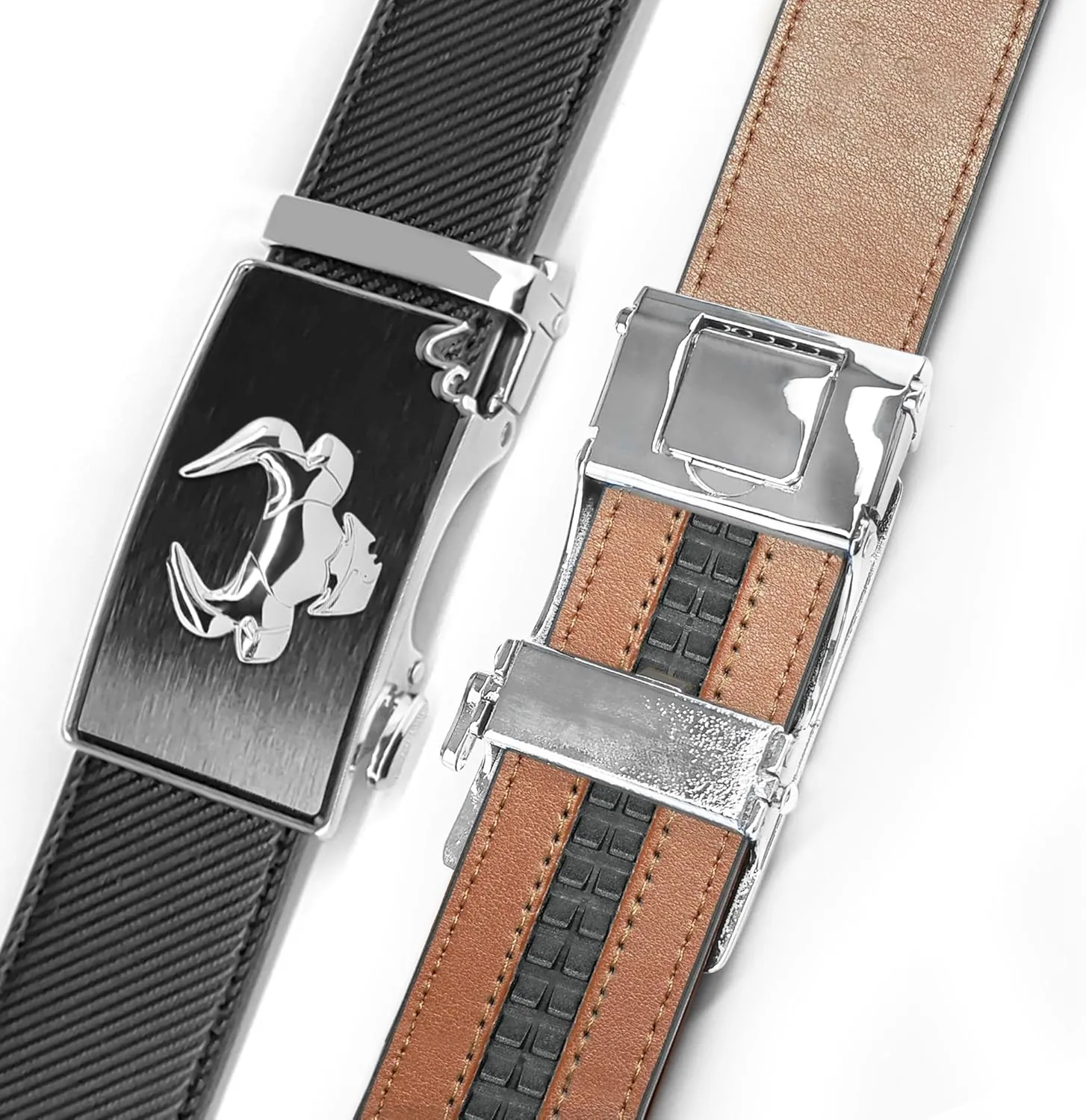 Cowboy Belt for Men Leather Ratchet Dress Belts for Jeans Adjustable Belt for Men