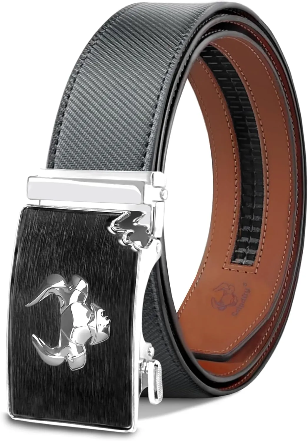 Cowboy Belt for Men Leather Ratchet Dress Belts for Jeans Adjustable Belt for Men