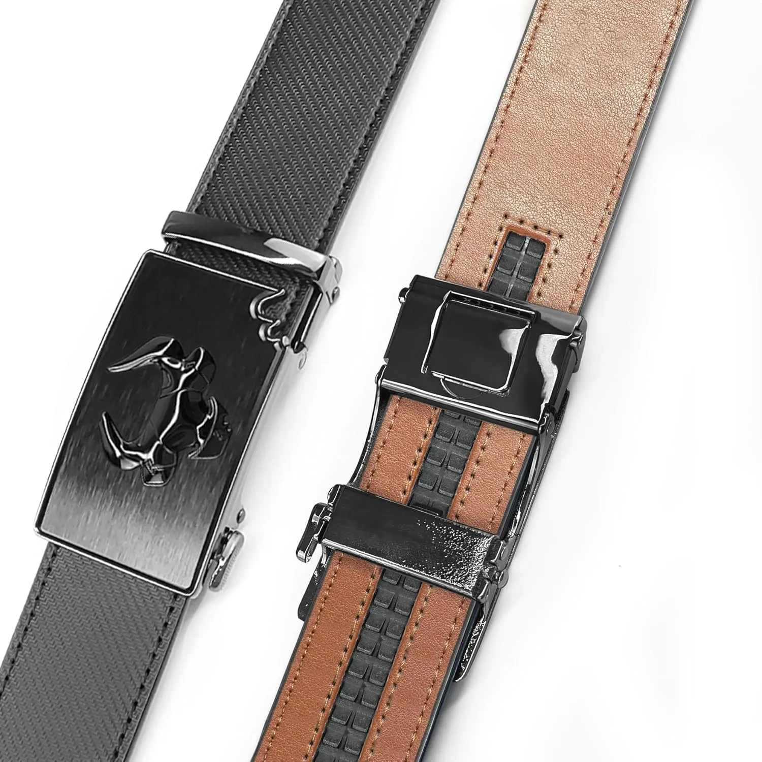 Cowboy Belt for Men Leather Ratchet Dress Belts for Jeans Adjustable Belt for Men