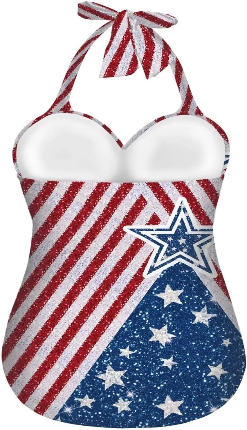 DISNIMO One Piece Swimsuit for Women Plus Size Halter Swimwear Tummy Control V Neck Bathing Suit
