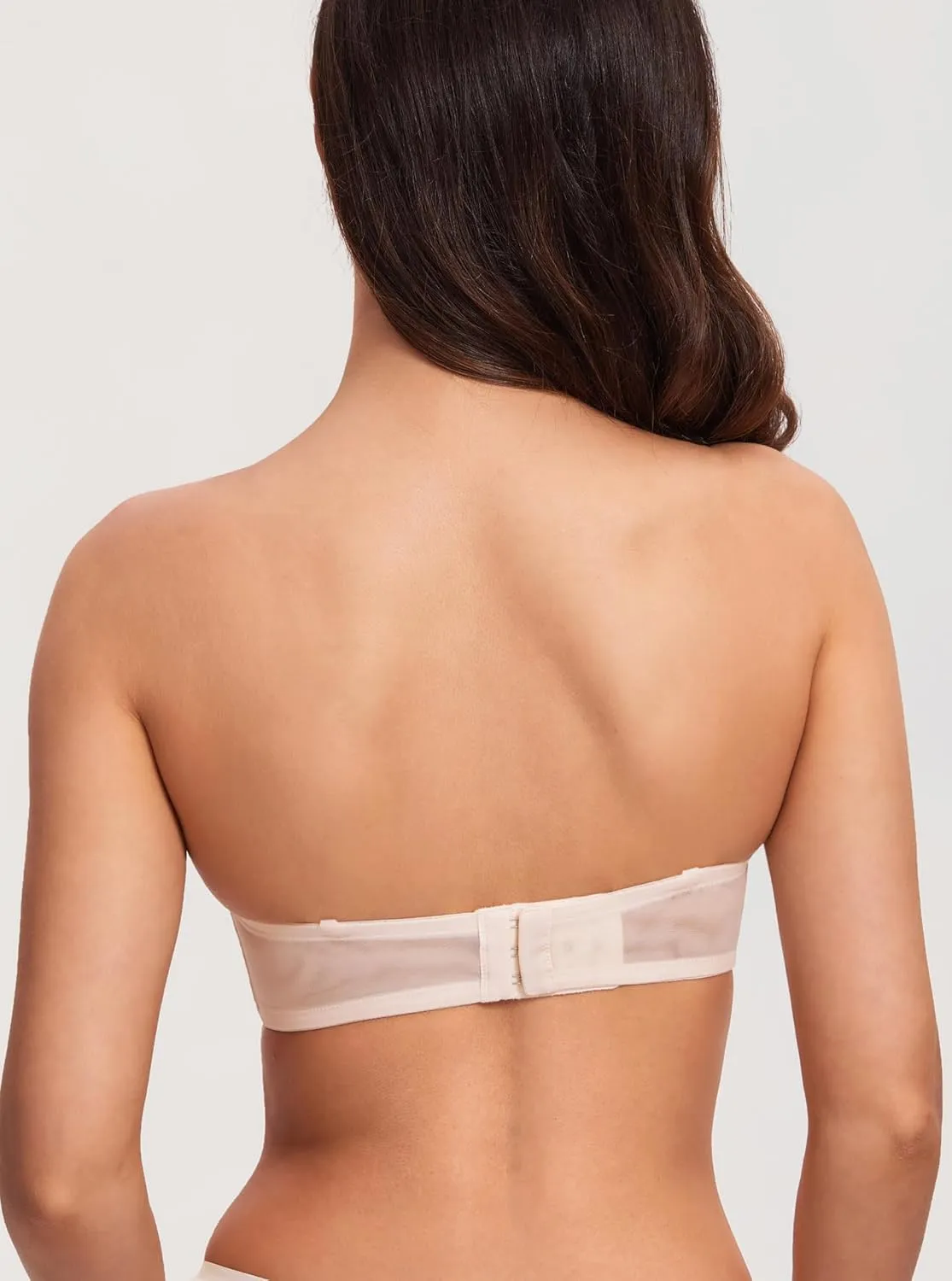 DOBREVA Women's Strapless Push Up Bra Lace Plus Size Plunge Padded Underwire Bras Add 1 Cup