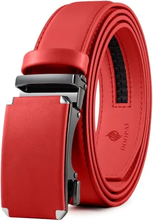 DOOPAI Mens Belt, Ratchet Belt Dress with 1 3/8" Genuine Leather, Slide Belt with Easier Adjustable Buckle, Trim to Fit