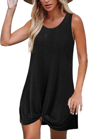 Dresses for Women Summer Beach Vacation Sleeve Mini Dress Casual Hollow Lightweight Loose Fit Dresses Sundress 2025