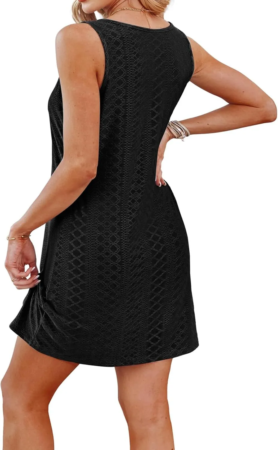 Dresses for Women Summer Beach Vacation Sleeve Mini Dress Casual Hollow Lightweight Loose Fit Dresses Sundress 2025