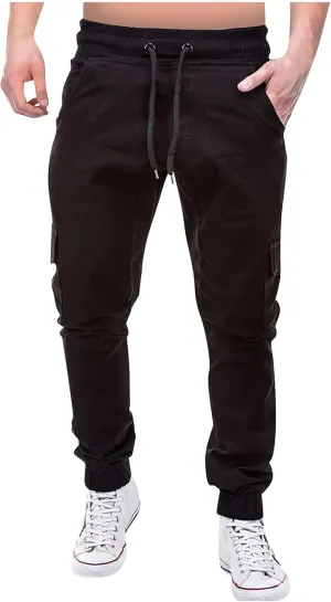 Dudubaby Mens Pants Casual Men's Overalls Drawstring Multi Pocket Casual Pants Hiking Pants Cotton Twill Pants