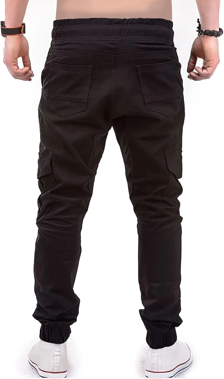 Dudubaby Mens Pants Casual Men's Overalls Drawstring Multi Pocket Casual Pants Hiking Pants Cotton Twill Pants