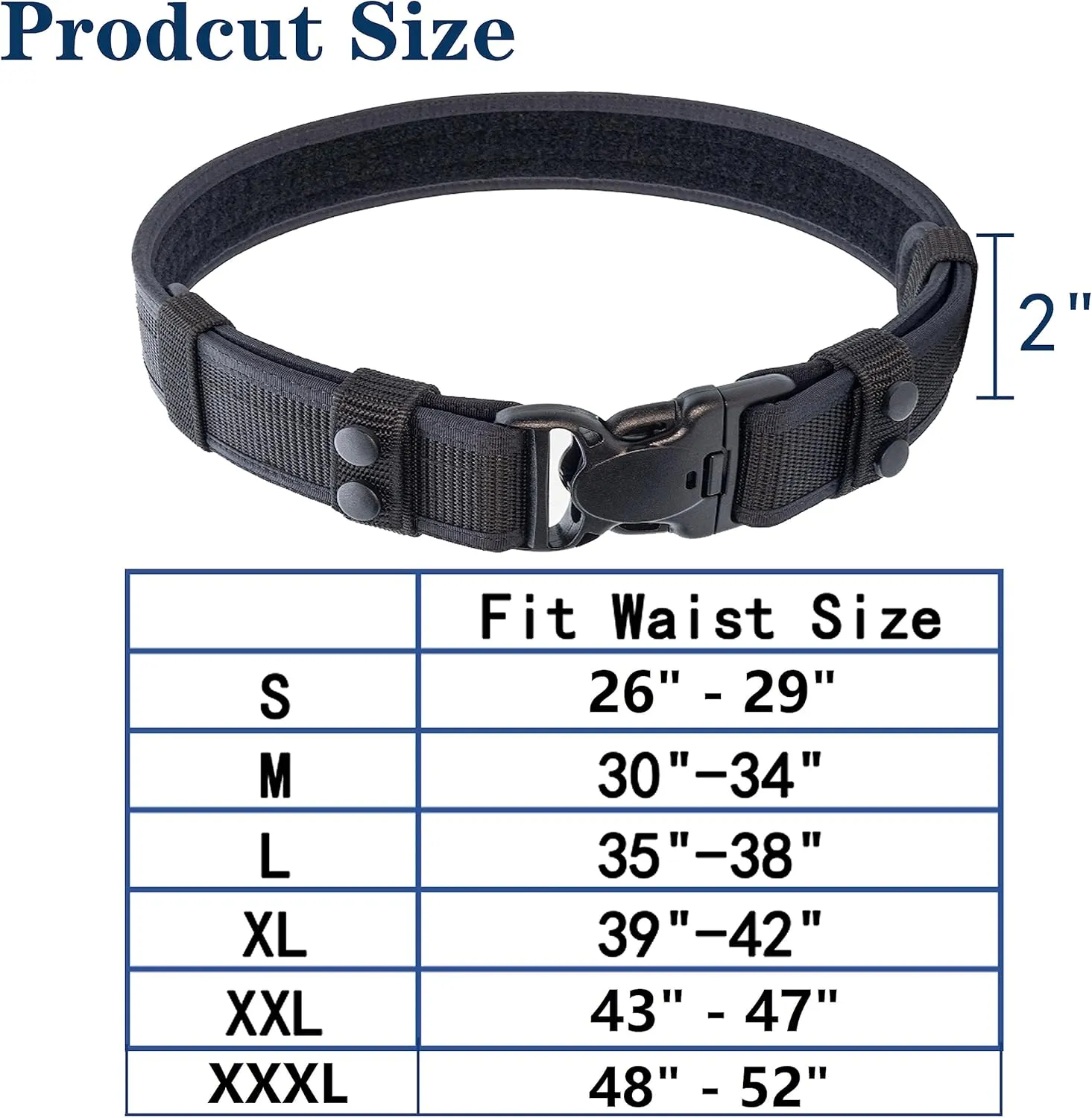 Duty Belt Law Enforcement Police Correctional Officer Security Belts 2 Keepers 2"/2.25" Wide