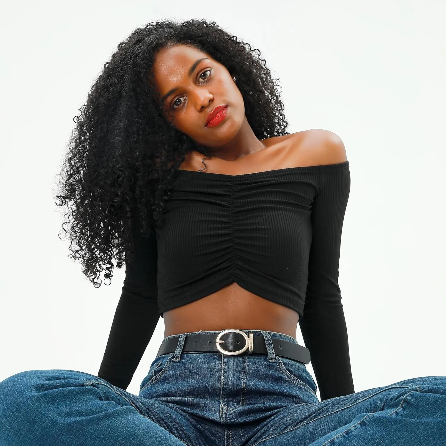 Earnda Womens Belts for Jeans Faux Leather Strap
