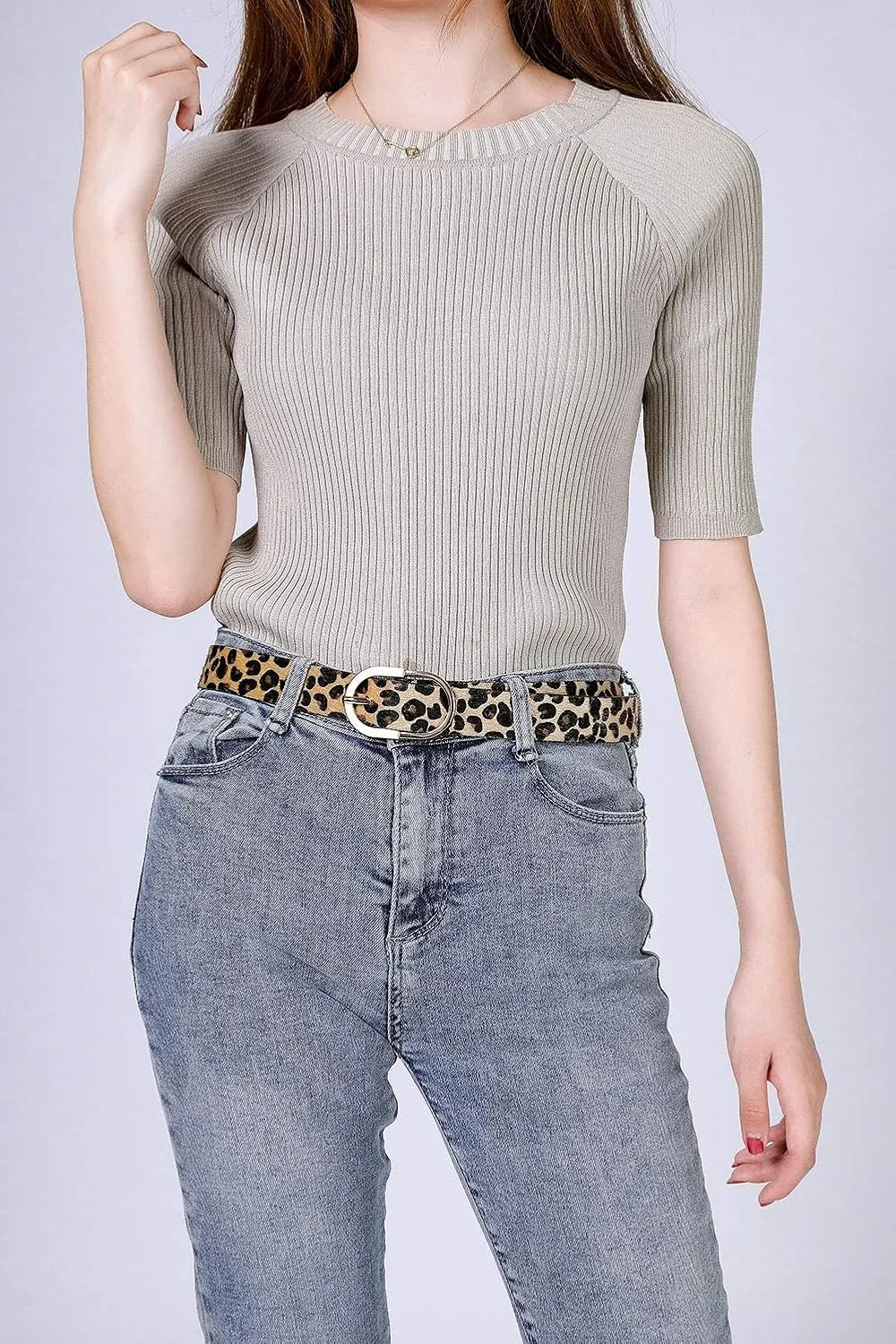 Earnda Womens Belts for Jeans Faux Leather Strap
