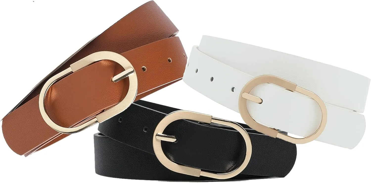 Earnda Womens Belts for Jeans Faux Leather Strap