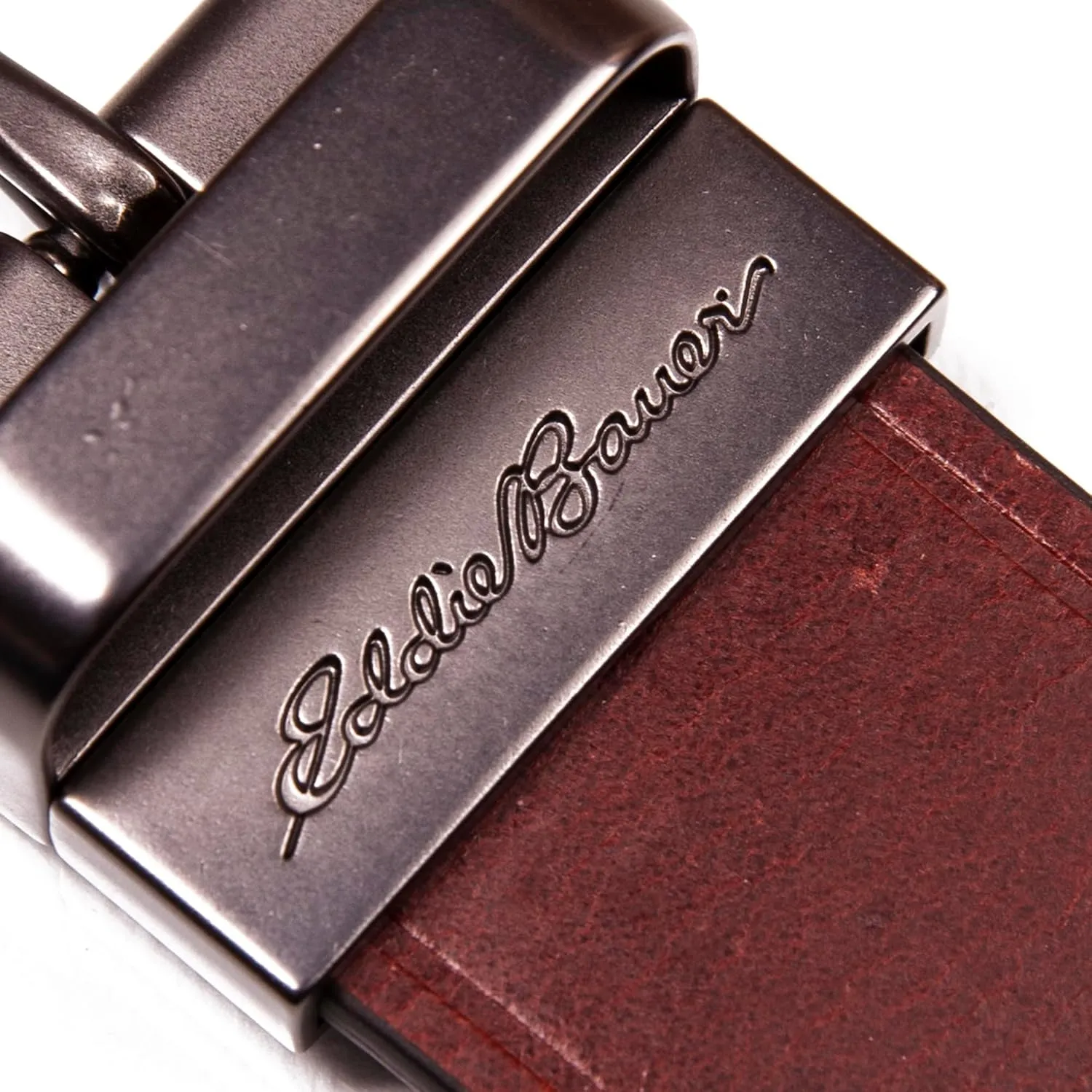 Eddie Bauer Men's Leather Belt | Casual | Everyday | Jeans | Trousers | Chinos | Metal Buckle