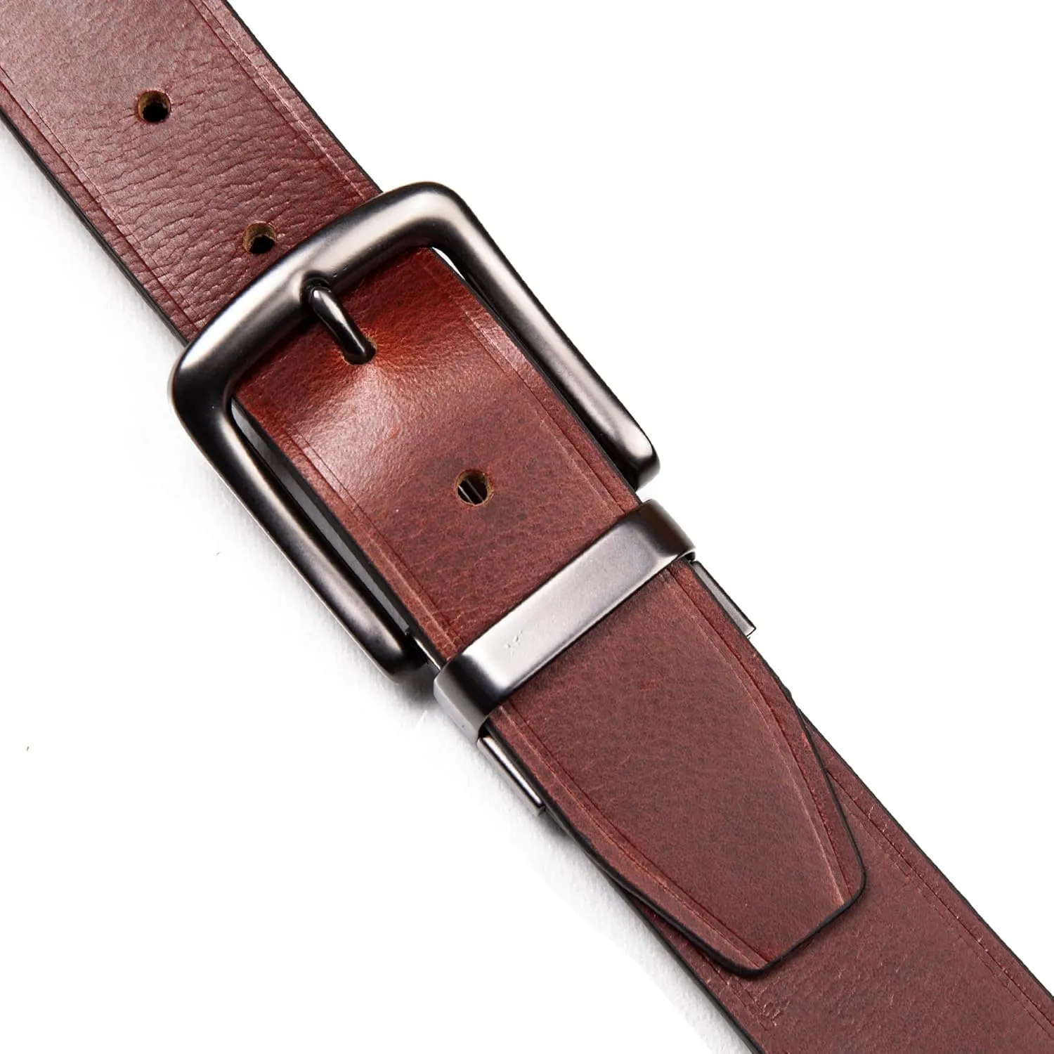 Eddie Bauer Men's Leather Belt | Casual | Everyday | Jeans | Trousers | Chinos | Metal Buckle