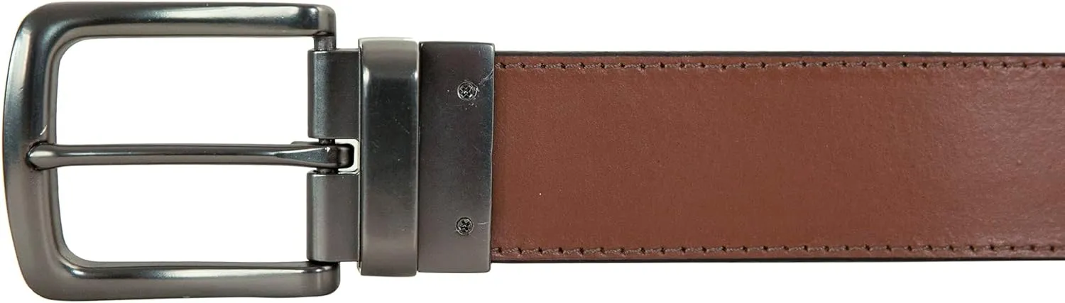 Eddie Bauer Men's Leather Belt | Casual | Everyday | Jeans | Trousers | Chinos | Metal Buckle