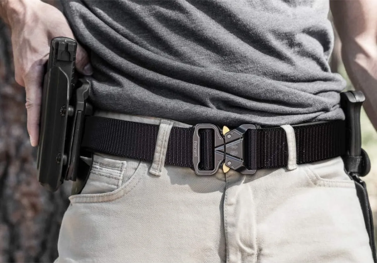 FAIRWIN Men's Tactical Belt, 2 Pack 1.5 Inch Military Tactical Belts for Men, Web Belt Nylon Belt - Work Tool Belt