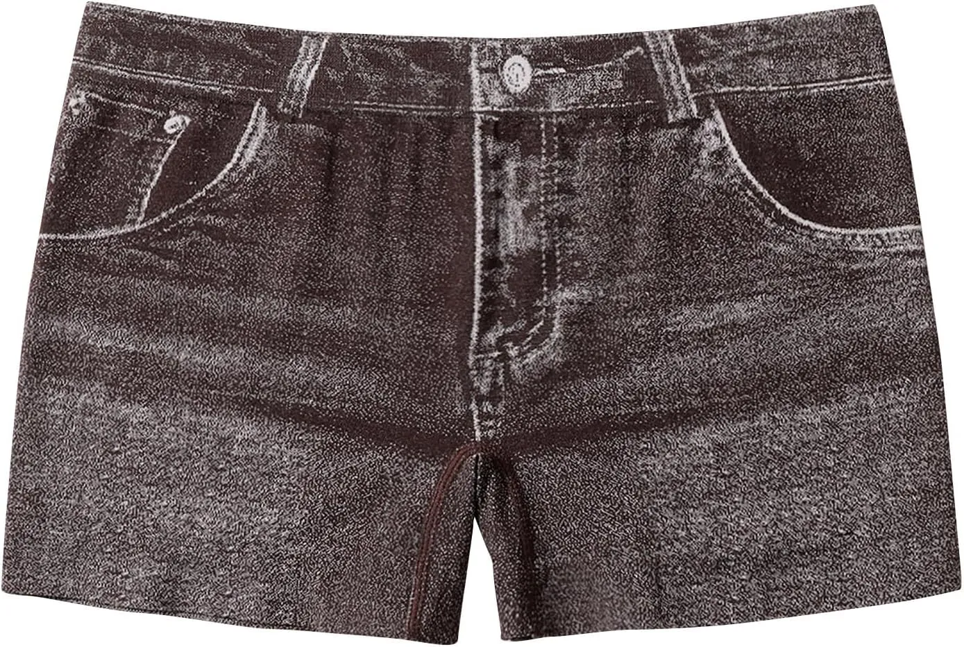Faux Jeans Shorts for Women Summer Mid Rise Stretchy Denim Shorts Butt Lifting Slimming Ripped Shorts for Curvy Women