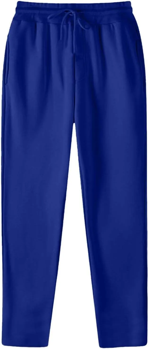 Fleece Sweatpants Men Straight Leg Athletic Pants Casual Workout Trousers Baggy Lounge Running Joggers with Pockets