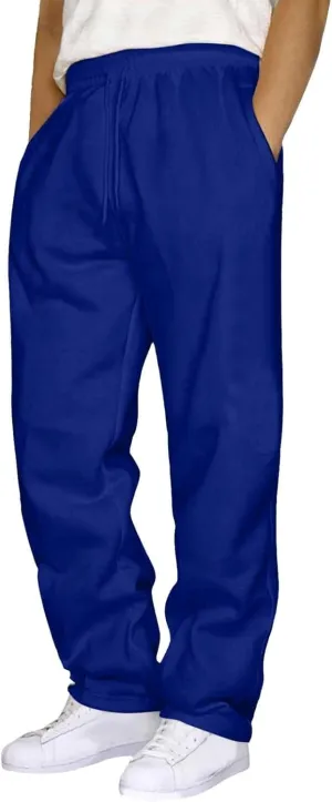 Fleece Sweatpants Men Straight Leg Athletic Pants Casual Workout Trousers Baggy Lounge Running Joggers with Pockets