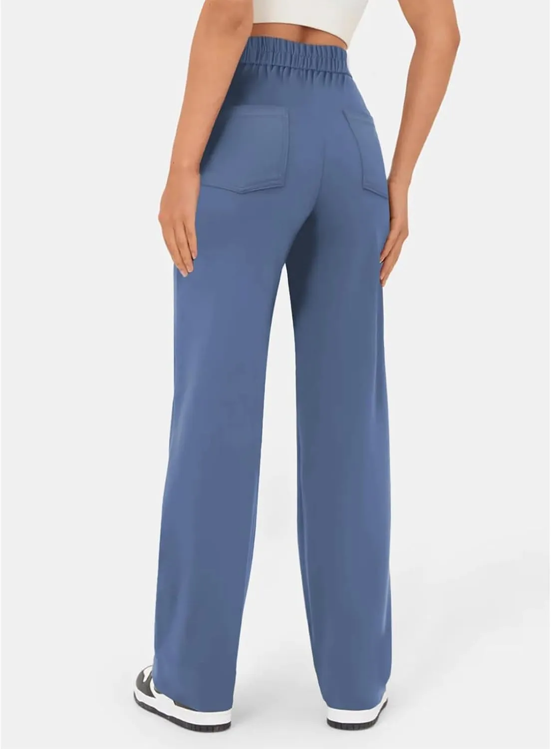 Flexipants - Women's Casual High Waist Stretch Pants, Womens Pants, Flexi Pants, Straight Leg Casual Trousers with Pockets